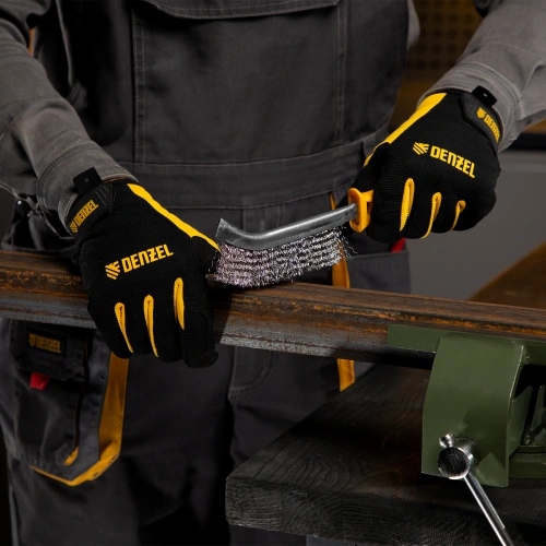 Щетка металлическая с пластмассовой ручкой, нержавеющая проволока DENZEL купить в Москве с доставкой по всей России | ProtosMarket.ru