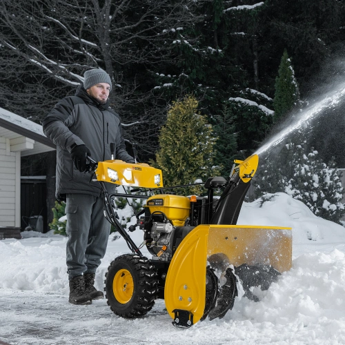 Бензиновая снегоуборочная машина SBL 711D PRO, 302cc, эл.старт, фара, обогрев, блок. дифф. Denzel купить в Москве с доставкой по всей России | ProtosMarket.ru