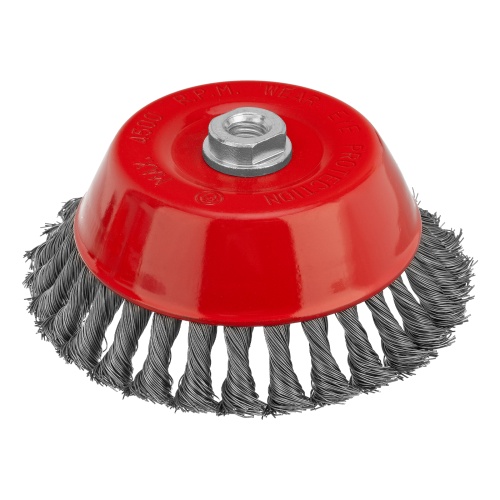 Щетка для УШМ, 150 мм, М14, "чашка", крученая проволока 0.5 мм Matrix купить в Москве с доставкой по всей России | ProtosMarket.ru