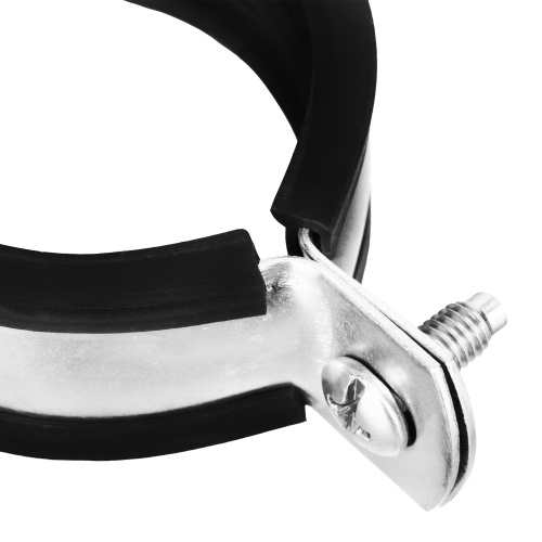 Хомут сантехнический для труб 47-51 (1 1/2") с резиновым уплотнением, шпилькой и дюбелем, 1 шт, Сибртех купить в Москве с доставкой по всей России | ProtosMarket.ru