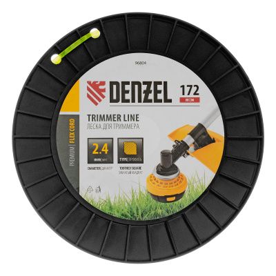 Леска для триммера зубчатый квадрат, 2,4мм х 172м, на DIN катушке FLEX CORD Denzel купить в Москве с доставкой по всей России | ProtosMarket.ru