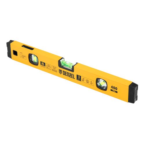 Уровень алюминиевый, магнит., фрезерованный, 3 глазка (1 зеркал.) 0,5 мм/м, 400 мм Denzel купить в Москве с доставкой по всей России | ProtosMarket.ru