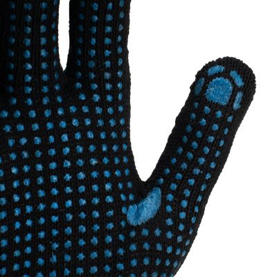 Перчатки трикотажные, ПВХ-покрытие "Точка", 10 класс, черные купить в Москве с доставкой по всей России | ProtosMarket.ru