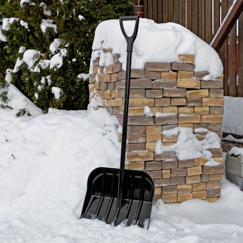 Лопата для уборки снега, поликарбонат, 460х400х1370 мм, стальной черенок, BASE// Palisad купить в Москве с доставкой по всей России | ProtosMarket.ru