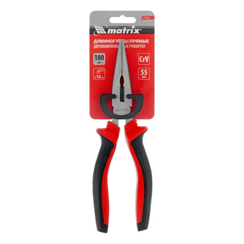 Длинногубцы прямые, 180 мм, хром-ванадий, двухкомпонентные рукоятки Matrix купить в Москве с доставкой по всей России | ProtosMarket.ru