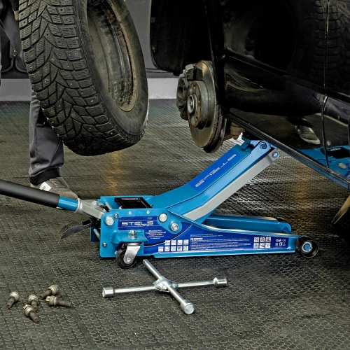 Домкрат гидравлический подкатной 3 т, быстрый подъем, Low profile quick lift, 75-505 мм, профессиональный STELS по ценам производителя в Москве с доставкой по всей России
