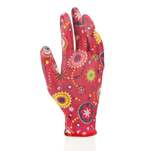 Перчатки садовые из полиэстера с нитрильным обливом, красные, M Palisad купить в Москве с доставкой по всей России | ProtosMarket.ru