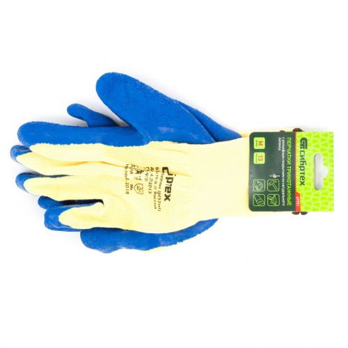 Перчатки трикотажные, полиэфирные, латексное рельефное покрытие, M Сибртех купить в Москве с доставкой по всей России | ProtosMarket.ru