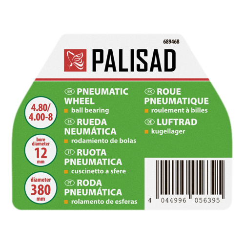 Колесо пневматическое 4.80/4.00-8 D380мм, подш. внут. диам. 12мм, длина оси 80мм Palisad купить в Москве с доставкой по всей России | ProtosMarket.ru