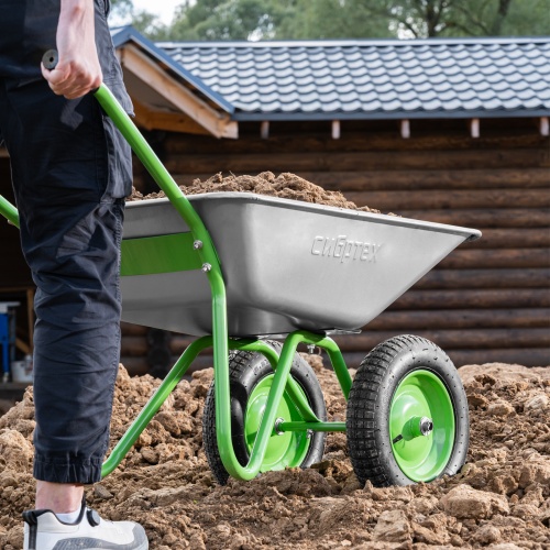 Тачка садовая, 2-х колесная, грузоподъемность 120 кг, объем 65 л Сибртех купить в Москве с доставкой по всей России | ProtosMarket.ru