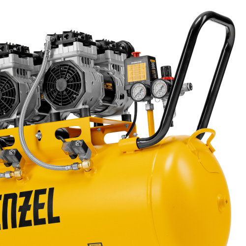 Компрессор безмасляный, малошумный  DLS 2250/100, 2250 Вт, 3x750, 100 л, 410 л/мин блок управления/ Denzel купить в Москве с доставкой по всей России | ProtosMarket.ru