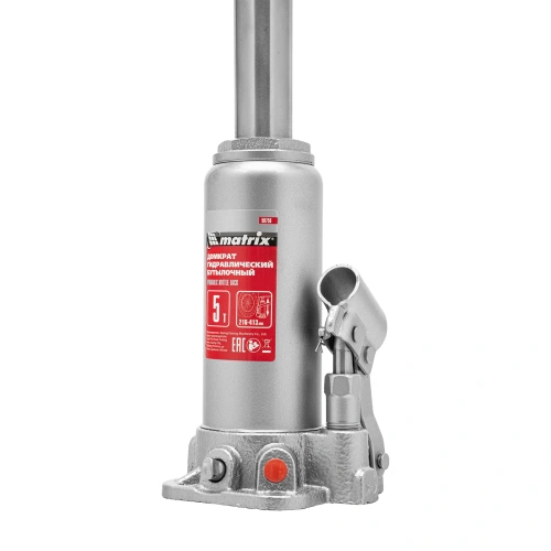 Домкрат гидравлический бутылочный, 5 т, высота подъема 216-413 мм, в пластиковый кейсе Matrix купить в Москве с доставкой по всей России | ProtosMarket.ru
