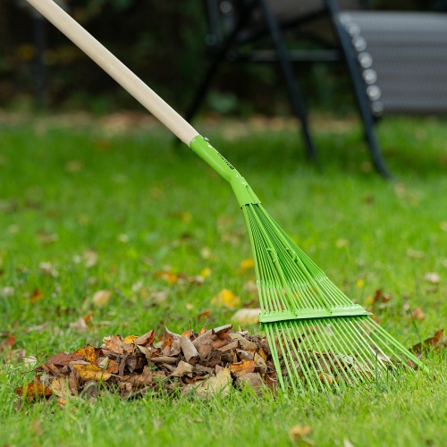 Грабли веерные стальные, 565 мм, 22 плоских зуба, эмалированные, усиленные, без черенка, Palisad купить в Москве с доставкой по всей России | ProtosMarket.ru