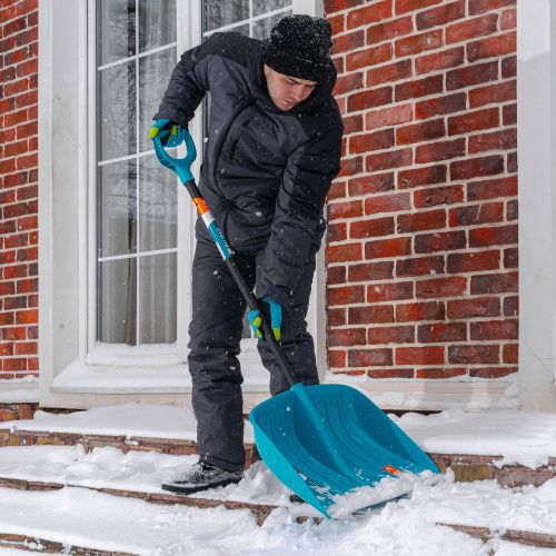 Лопата для уборки снега, полипропилен, 450х450х1355 мм, алюминиевый черенок, усиленная, LUXE Palisad купить в Москве с доставкой по всей России | ProtosMarket.ru