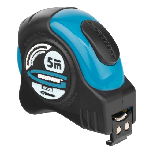 Рулетка "Schlagfest",5 м x 19 мм,магнитный обрезиненный зацеп,двусторонняя шкала,Нейлоновое покрытие,автоматическая фиксация Gross купить в Москве с доставкой по всей России | ProtosMarket.ru