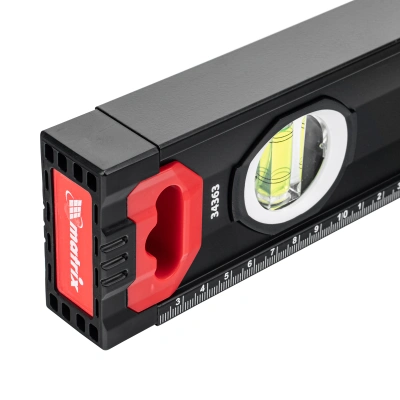 Уровень алюминиевый, усиленный, фрезерованный, 3 глазка, двухкомпонентные рукоятки, 1000 мм Matrix купить в Москве с доставкой по всей России | ProtosMarket.ru