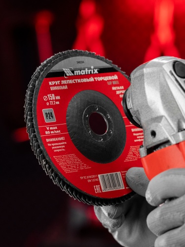 Круг лепестковый торцевой, P 24, 150 x 22.2 мм Matrix купить в Москве с доставкой по всей России | ProtosMarket.ru