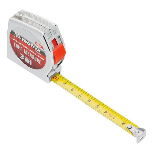 Рулетка Chrom,3 м x 13 мм,хромированный корпус Matrix купить в Москве с доставкой по всей России | ProtosMarket.ru
