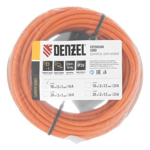 Удлинитель-шнур силовой Garden Series, б/з, ПВС, 10м, 1 розетка, 2 x 1 мм, Denzel купить в Москве с доставкой по всей России | ProtosMarket.ru