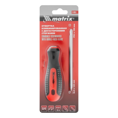 Отвертка комбинированная Fusion SL6/PH2 мм, CrV, трехкомпонентная рукоятка "Anti slip" Matrix купить в Москве с доставкой по всей России | ProtosMarket.ru