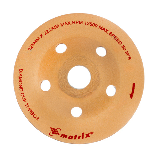 Чашка алмазная зачистная, 125 мм, турбо Matrix купить в Москве с доставкой по всей России | ProtosMarket.ru