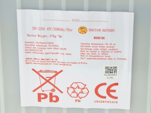 Аккумулятор свинцово-кислотный (WET) 6В/200Ач 245х190х280 для штaбeлеров CDDK/CDDR по ценам производителя в Москве с доставкой по всей России