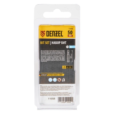 Бита SL5,0х50, сталь S2, шестигранный профиль, 2 шт. Е 6,3 Denzel купить в Москве с доставкой по всей России | ProtosMarket.ru