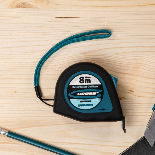 Рулетка "Ergonomisch",8 м x 25 мм,магнитный обрезиненный зацеп Gross купить в Москве с доставкой по всей России | ProtosMarket.ru