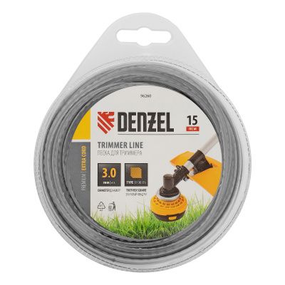 Леска для триммера двухкомпонентная зубчатый квадрат, 3,0мм х 15м, блистер EXTRA CORD Denzel купить в Москве с доставкой по всей России | ProtosMarket.ru