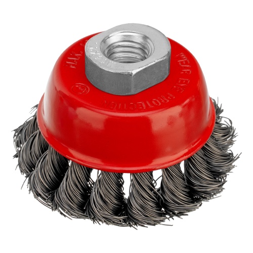 Щетка для УШМ, 65 мм, М14, "чашка", крученая проволока 0.35 мм Matrix купить в Москве с доставкой по всей России | ProtosMarket.ru