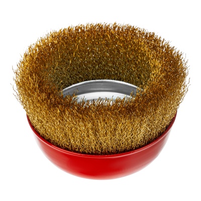 Щетка для УШМ, 125 мм, М14, "чашка", латунированная витая проволока Matrix купить в Москве с доставкой по всей России | ProtosMarket.ru