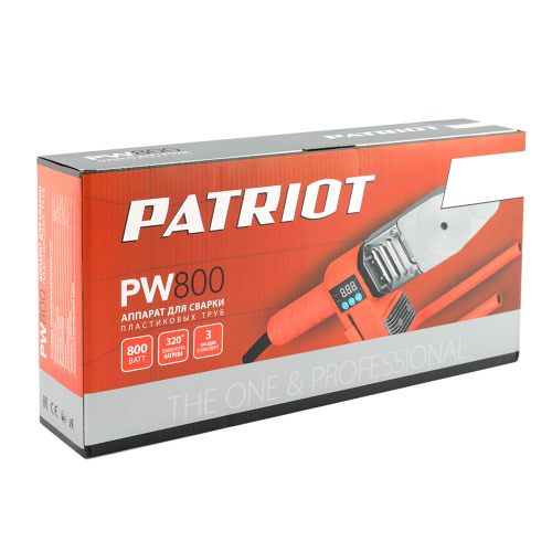 Аппарат для сварки пластиковых труб PATRIOT Expert PW 800, 3 насадки(20, 25, 32), электронная регулировка, ЖК дисплей, 800Вт, ˚С: 100-320,  кейс металл. купить в Москве с доставкой по всей России | ProtosMarket.ru