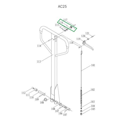 Пружина рычага управления режимом работы для гидравлических тележек DF25 купить в Москве с доставкой по всей России | ProtosMarket.ru