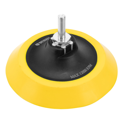 Тарелка опорная для дрели и УШМ с липучкой, 125 мм, мягкая, с адаптером c М14 на d8 Denzel купить в Москве с доставкой по всей России | ProtosMarket.ru