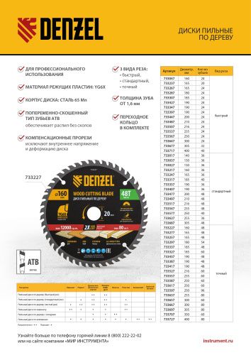 Пильный диск по дереву ф305 х 32 мм, 32 зубьев Denzel купить в Москве с доставкой по всей России | ProtosMarket.ru