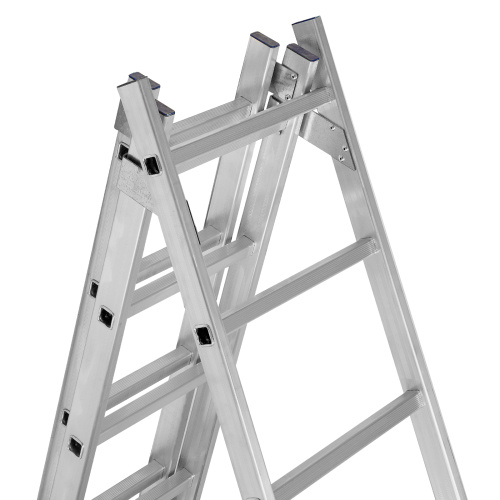 Лестница, 3 х 11 ступеней, алюминиевая, трехсекционная, Сибртех купить в Москве с доставкой по всей России | ProtosMarket.ru