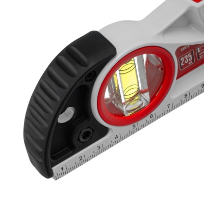 Уровень алюминиевый литой, фрезерованный, 3 глазка, две ударные площадки, 235 мм Matrix купить в Москве с доставкой по всей России | ProtosMarket.ru