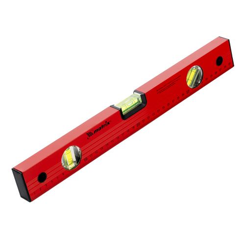 Уровень алюминиевый, 400 мм, 3 глазка, красный, линейка Matrix купить в Москве с доставкой по всей России | ProtosMarket.ru