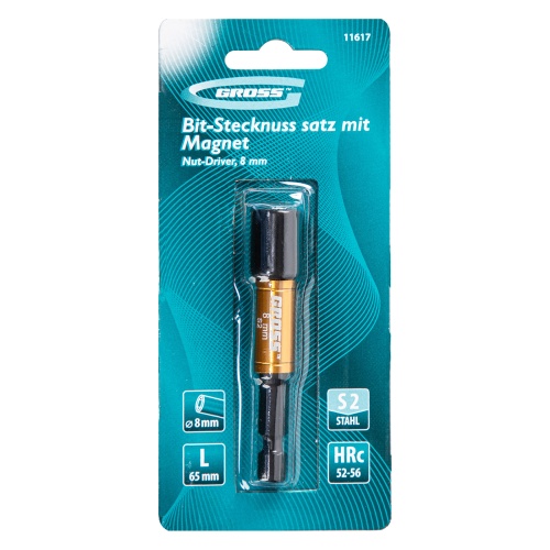 Бита с торцевой головкой, магнит. Nut-Driver, 8 мм, S2 Gross купить в Москве с доставкой по всей России | ProtosMarket.ru