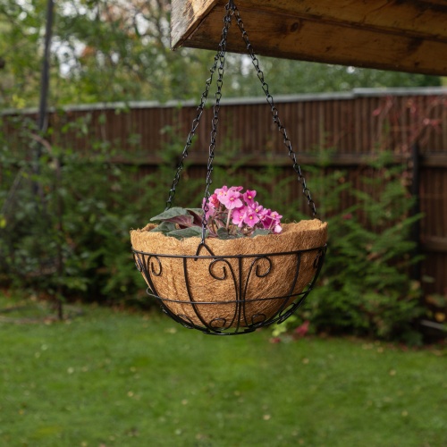 Кашпо подвесное с декором, с кокосовой корзиной, диаметр, 30 см Palisad купить в Москве с доставкой по всей России | ProtosMarket.ru