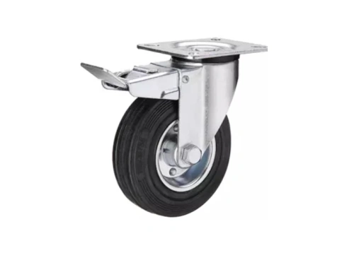 Колесо поворотное усиленное резина SRCB 97 80 мм с тормозом купить в Москве с доставкой по всей России | ProtosMarket.ru