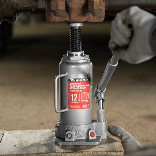 Домкрат гидравлический бутылочный, 12 т, высота подъема 230-465 мм Matrix купить в Москве с доставкой по всей России | ProtosMarket.ru