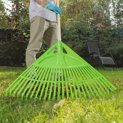 Грабли веерные пластиковые, 620 мм, 27 плоских зубьев, без черенка, Россия, Palisad купить в Москве с доставкой по всей России | ProtosMarket.ru