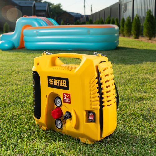 Компрессор воздушный DL1300, 10 бар, 1,3 кВт 180 л/мин 5 л, с набором аксессуаров Denzel купить в Москве с доставкой по всей России | ProtosMarket.ru