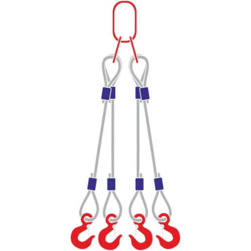 Строп канатный 4СК, с 4 крюками 40Т x 6М купить в Москве с доставкой по всей России | ProtosMarket.ru
