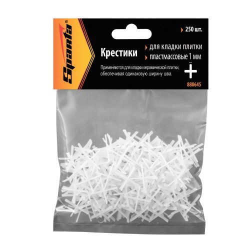 Крестики, 1 мм, для кладки плитки, 250 шт Sparta купить в Москве с доставкой по всей России | ProtosMarket.ru