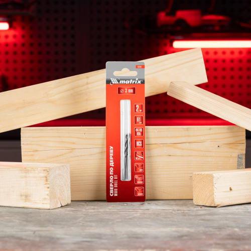 Сверло по дереву, 3 x 61 мм, 2 шт, цилиндрический хвостовик Matrix купить в Москве с доставкой по всей России | ProtosMarket.ru