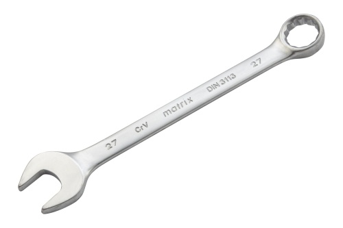 Ключ комбинированный, 27 мм, CrV, матовый хром Matrix купить в Москве с доставкой по всей России | ProtosMarket.ru