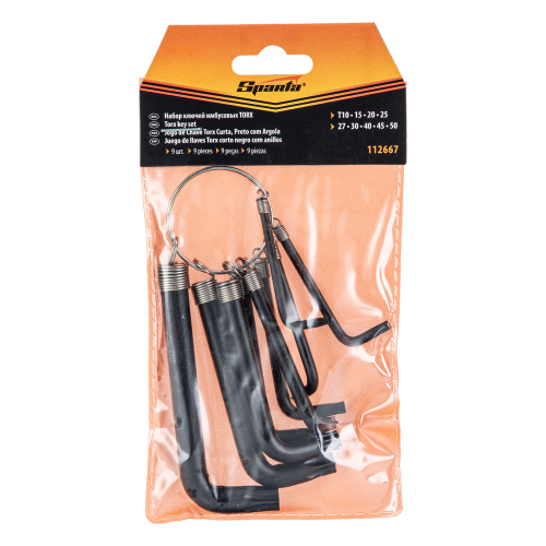 Набор ключей имбусовых Torx 9 шт: T10, 15, 20, 25, 27, 30, 40, 45, 50, оксидированные, на кольце Sparta купить в Москве с доставкой по всей России | ProtosMarket.ru