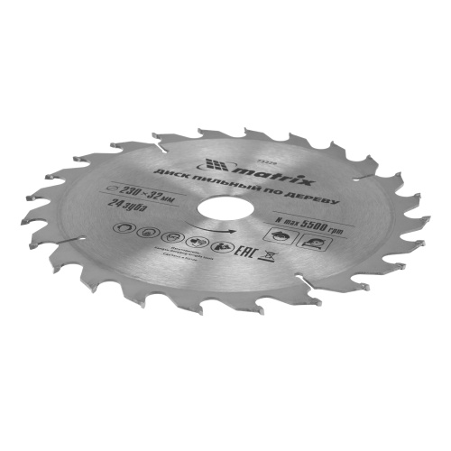 Пильный диск по дереву, 230 х 32 мм, 24 зуба, кольцо 30/32 Matrix Professional купить в Москве с доставкой по всей России | ProtosMarket.ru